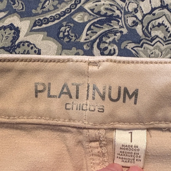 Chico's Platinum Beige Pants Chico sz1 - Picture 2 of 8